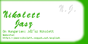 nikolett jasz business card